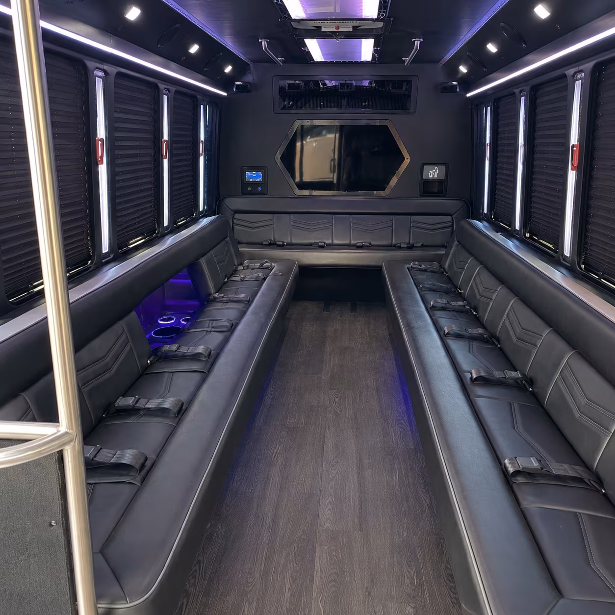 suffolk 18 passenger party bus interior