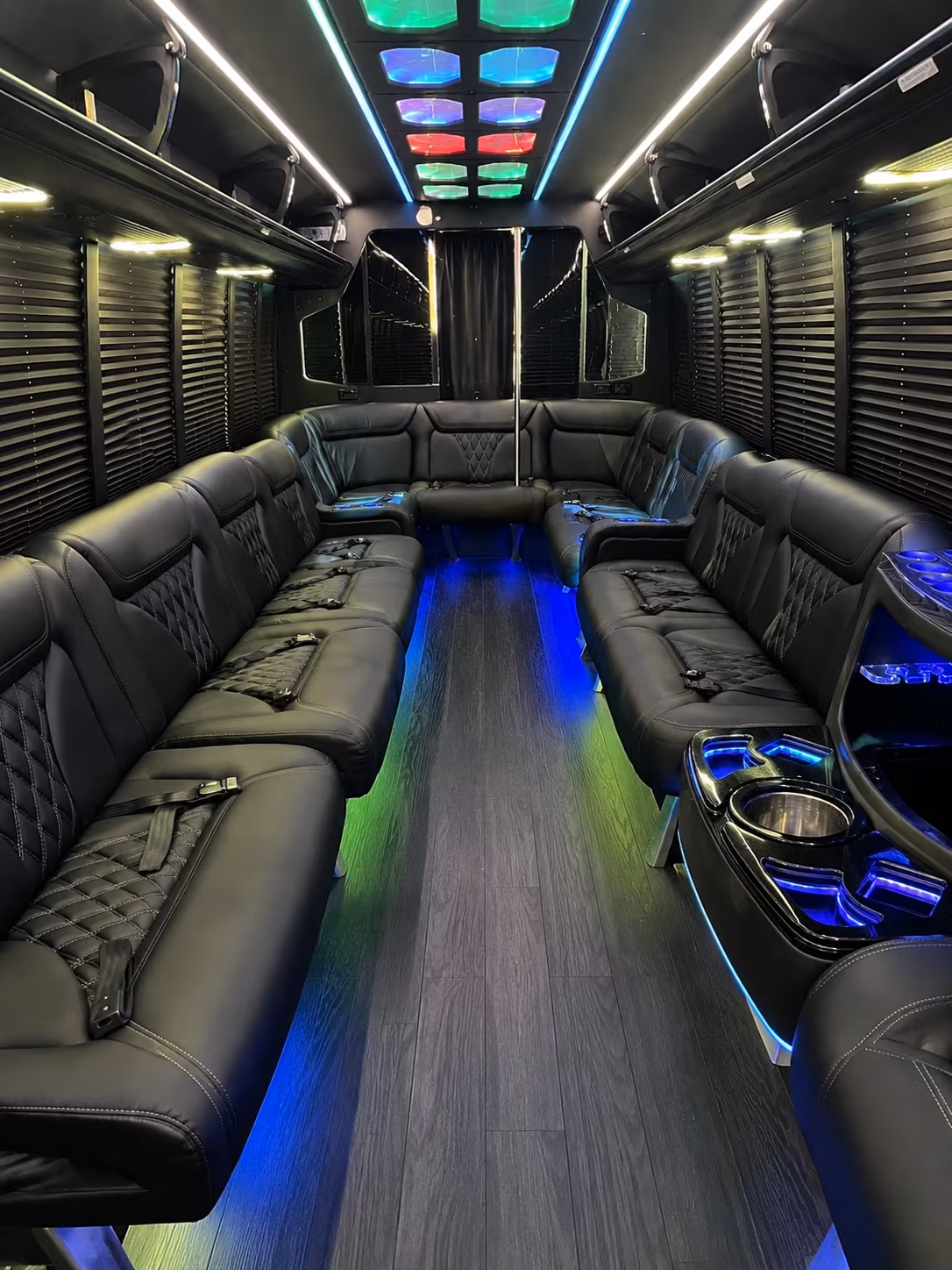 suffolk 20 passenger party bus interior