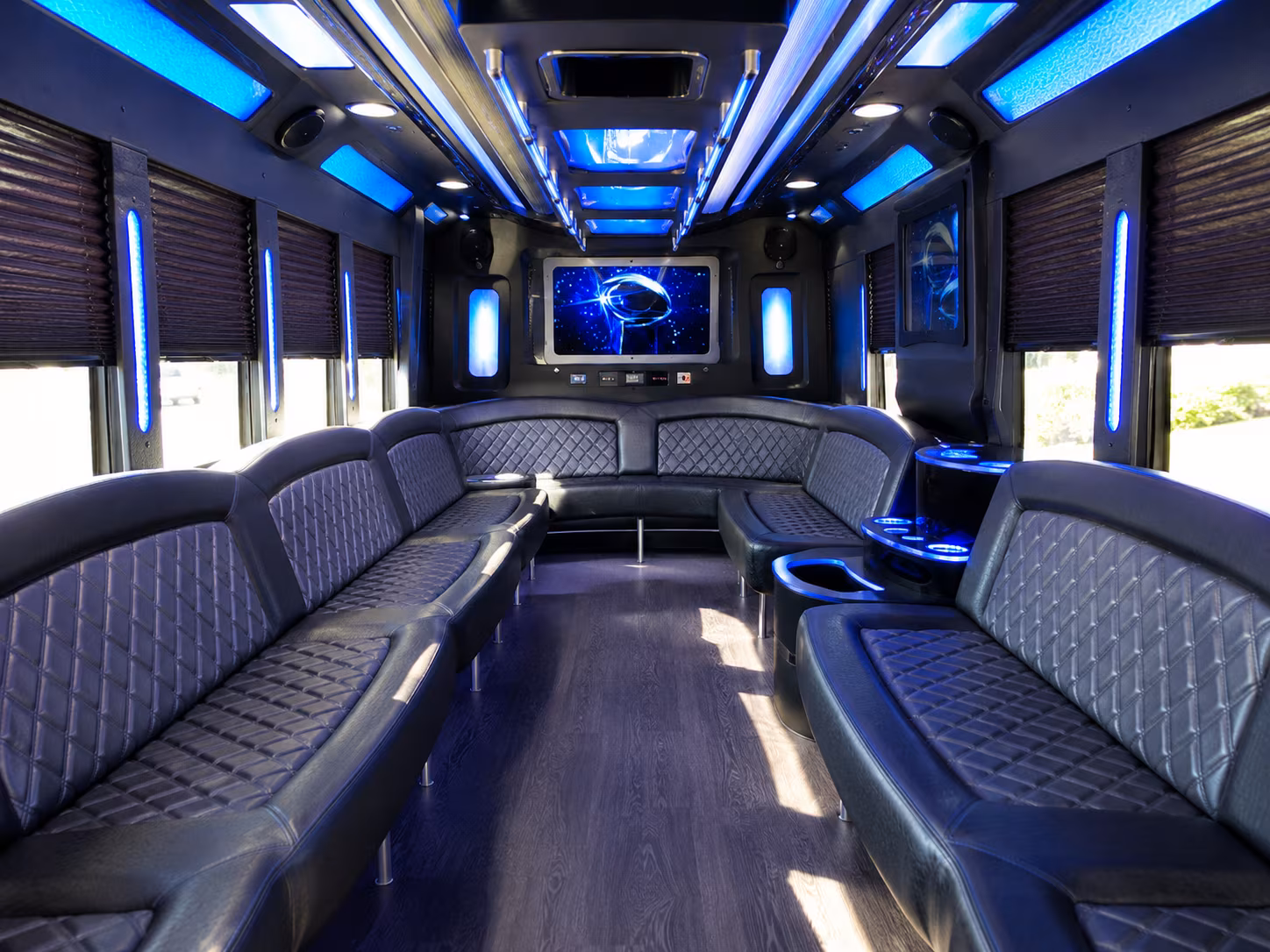suffolk 28 passenger party bus inside