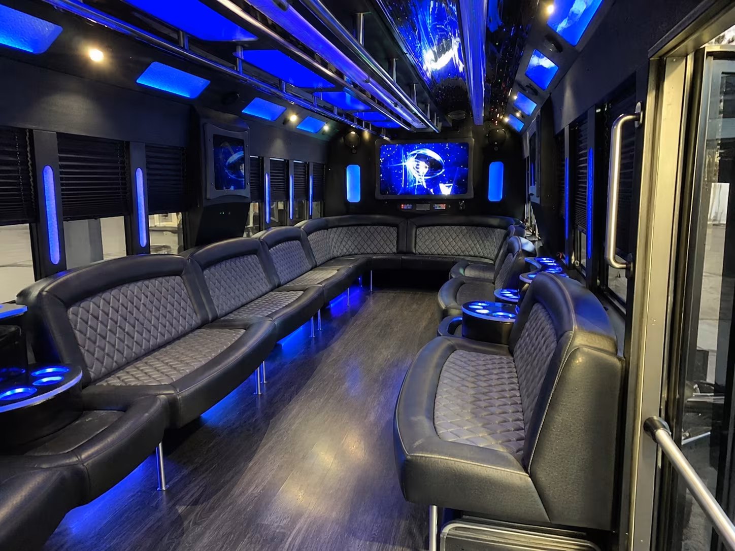 suffolk 28 passenger party bus interior