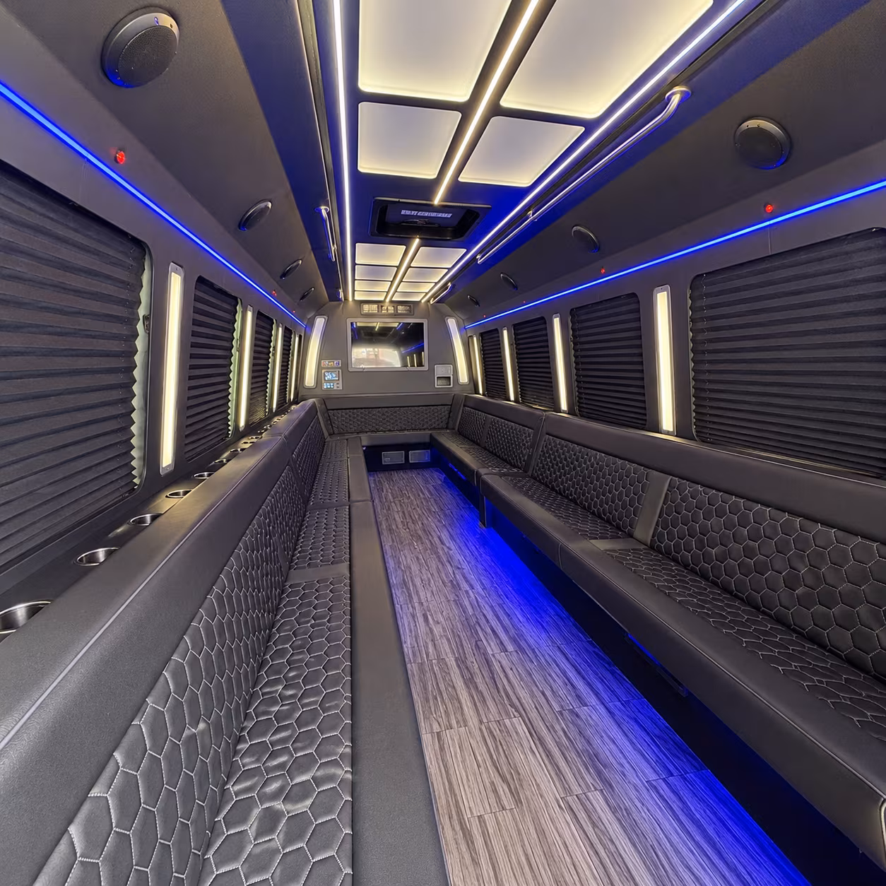 suffolk 30 passenger party bus interior
