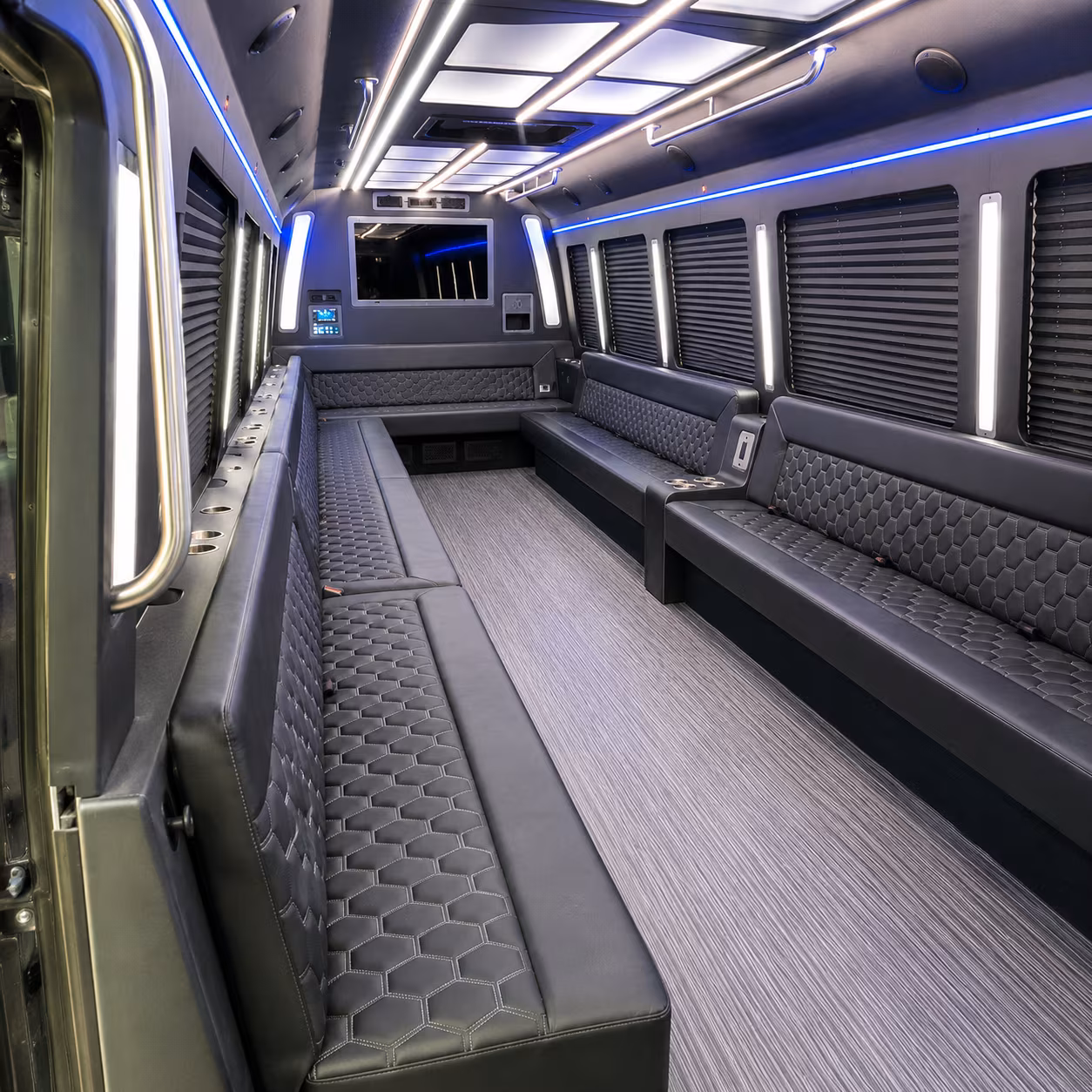 suffolk 40 passenger party bus interior