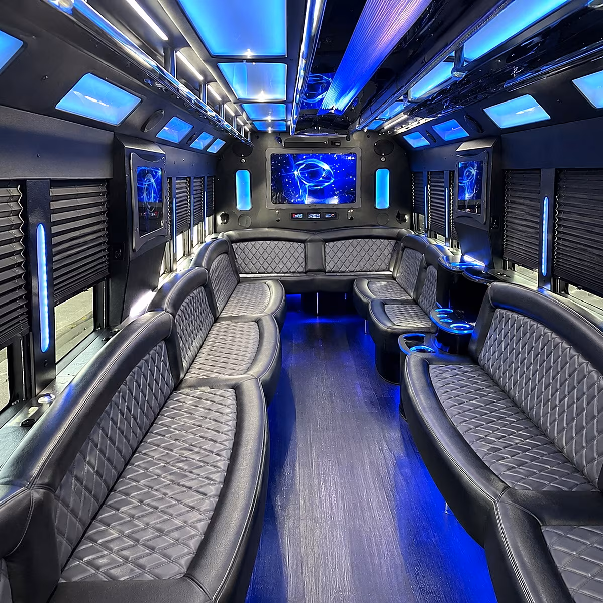 suffolk 50 passenger party bus interior